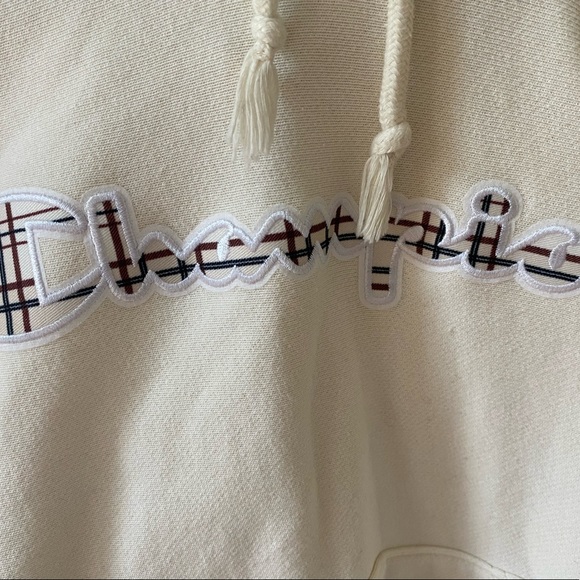(ON SALE) Urban Outfitters Burberry Embroidered Champion logo hoodie (2019)🫶🏻 - Picture 2 of 4
